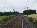 Väntan på tågmöte i Snickarbo 2014-06-28